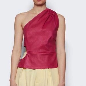 AMIRI Women's Asymmetric Tank Petite Size S In Fuchsia Pink